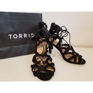 Torrid Scallop Lace Up Heels W/ Tassels